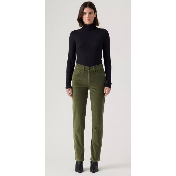 Levi’s 724 High Rise Straight Corduroy Pants Ivy Green Women’s 30 Casual Holiday - Picture 3 of 16